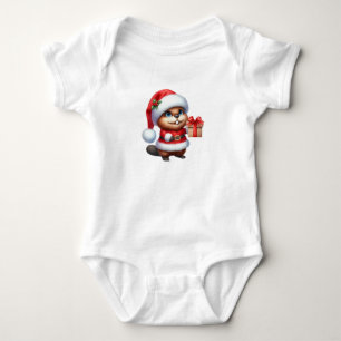 Großer Weihnachtsbär Baby Strampler