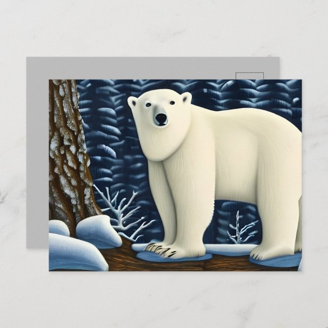 Großer weißer Bär im Norden Postkarte (Vorne/Hinten)