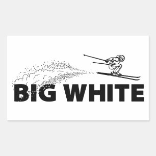Großer Weißer British Columbia Skispringer Rechteckiger Aufkleber