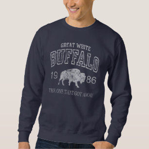 Großer weißer Büffel Sweatshirt