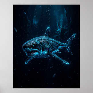 Großer Weißer Hai Abyssalgraben Kunst Poster