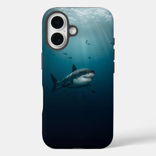 Großer weißer Hai schwimmt in der Tiefsee Case-Mate iPhone Hülle (Rückseite)