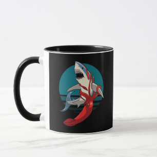 Großer Weißer Hai und Riesenfisch - Tintenfisch Tasse
