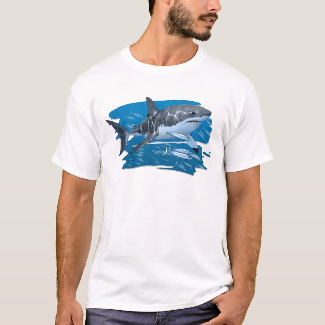 Großer weißer Haifisch im Lebensraum-T - Shirt (Vorderseite)
