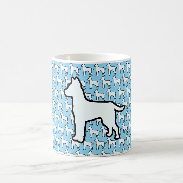 Großer Weißer Hund Lt Blau    Kaffeetasse (Mittel)