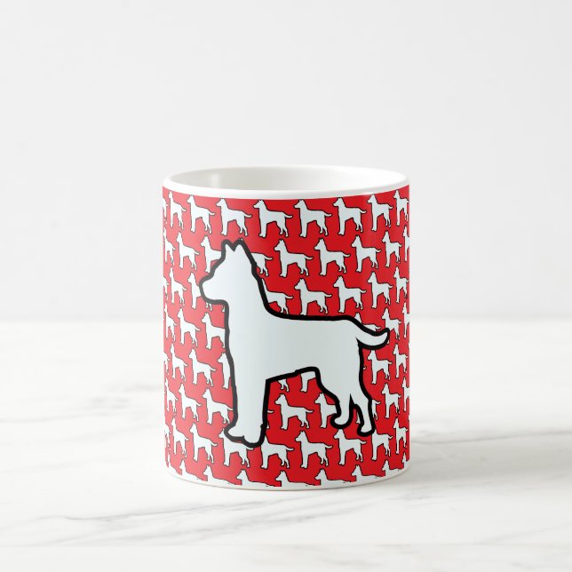 Großer Weißer Hund Rot Kaffeetasse (Mittel)
