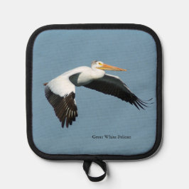 Großer weißer Pelikantopf Topflappen