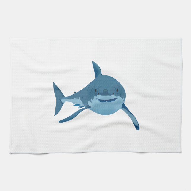GROSSER WEISSER SHARK HANDTUCH (Horizontal)