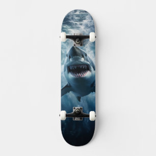 GROSSER WEISSER SHARK SKATEBOARD