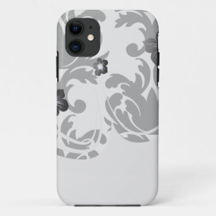 großer weißer und schwarzer, feiner Damast Case-Mate iPhone Hülle