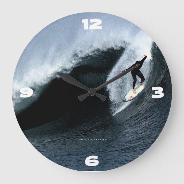 Großer Wellen-Surfer-große Wanduhr (Vorderseite)