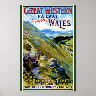 Grosser Western Eisenbahn nach Wales Poster
