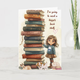 Größere Bücherregal-Grußkarte Karte