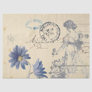 Größere französische Rosen-Lady-Bee-Blumen-Postkar Seidenpapier