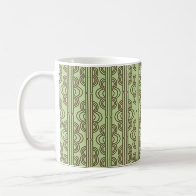 Größere grüne Ovalketten Kaffeetasse (Links)