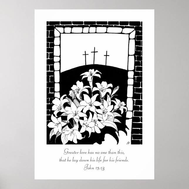 "Größere Liebe" (John 15:13) Poster (Vorne)