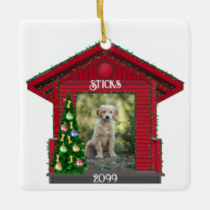 Größere Welpe rechteckige Upload Foto Dog House Ce Keramikornament