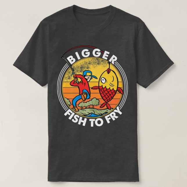 Größerer Fisch zum Fischen von Fischern Funny Prem T-Shirt (Design vorne)
