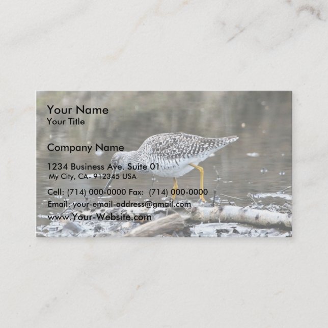Größerer Yellowlegs Visitenkarte (Vorderseite)