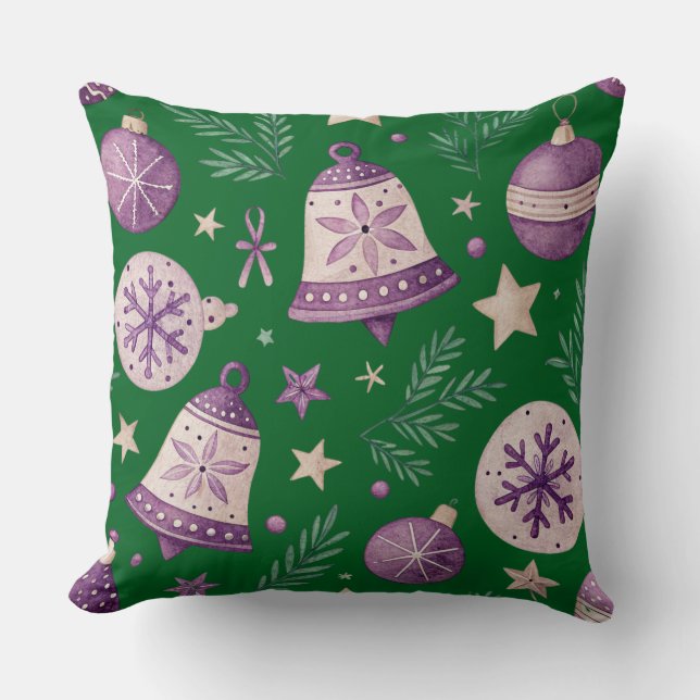 Grosses 20" x 20" Weihnachtskissen mit Lila Kissen (Vorderseite)