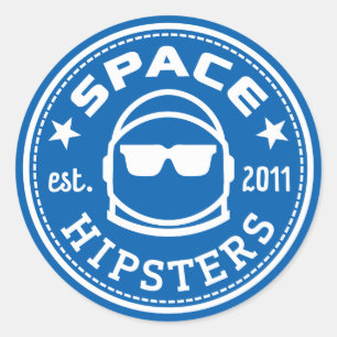 Großes 3" Raum-Hipster-Logo-Aufkleber Runder Aufkleber