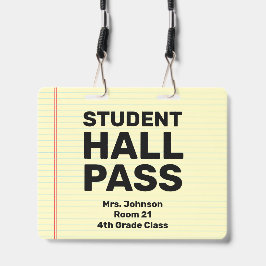 Großes 4x5-Schüler-Hall-Pass-Lanyard Ausweis