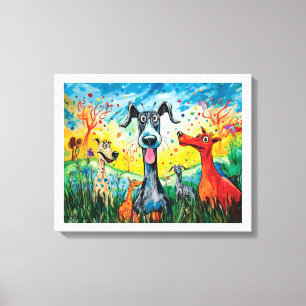 "Großes Abenteuer der Scherben und Streifen" Leinwanddruck