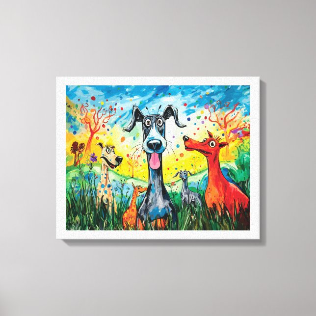 "Großes Abenteuer der Scherben und Streifen" Leinwanddruck (Vorderseite)