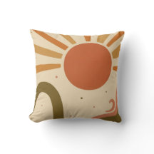 Großes abstraktes Sonnendesign-Dekokissen