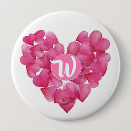 Grosses Abzeichen mit Rose in Monogramm. Button
