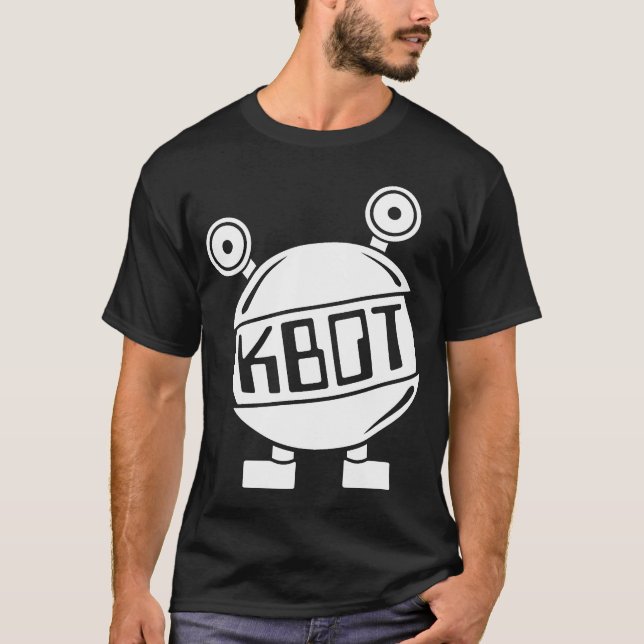 Großes altes KBOT Logo auf Schwarzem T-Shirt (Vorderseite)