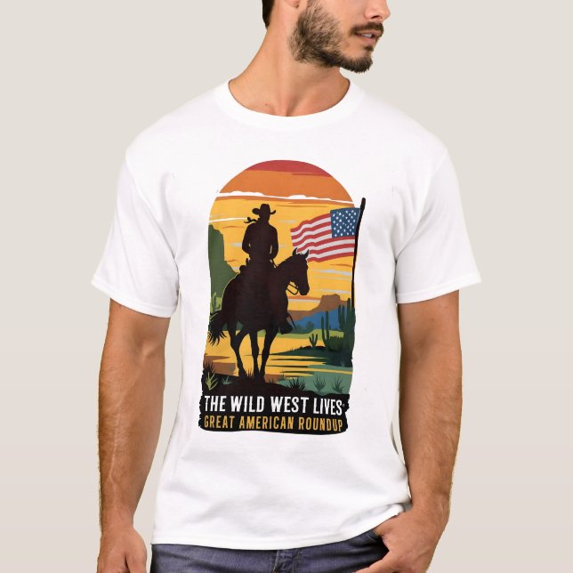 großes amerikanisches Roundup-Shirt, Western Shirt (Vorderseite)
