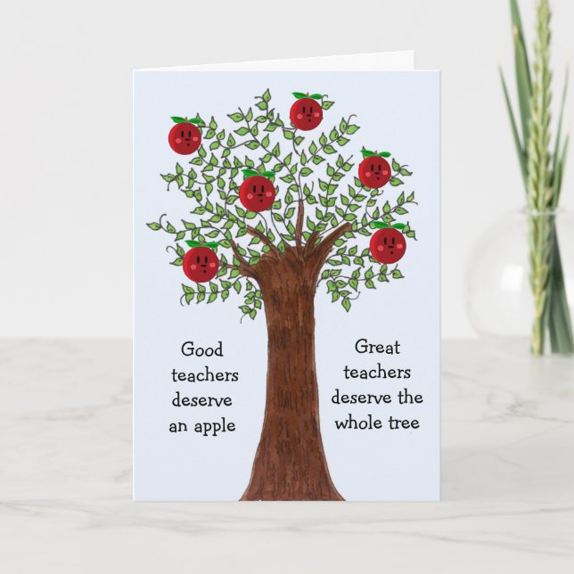 Großes Apple Tree Design für Lehrer Feiertagskarte (Vorderseite)