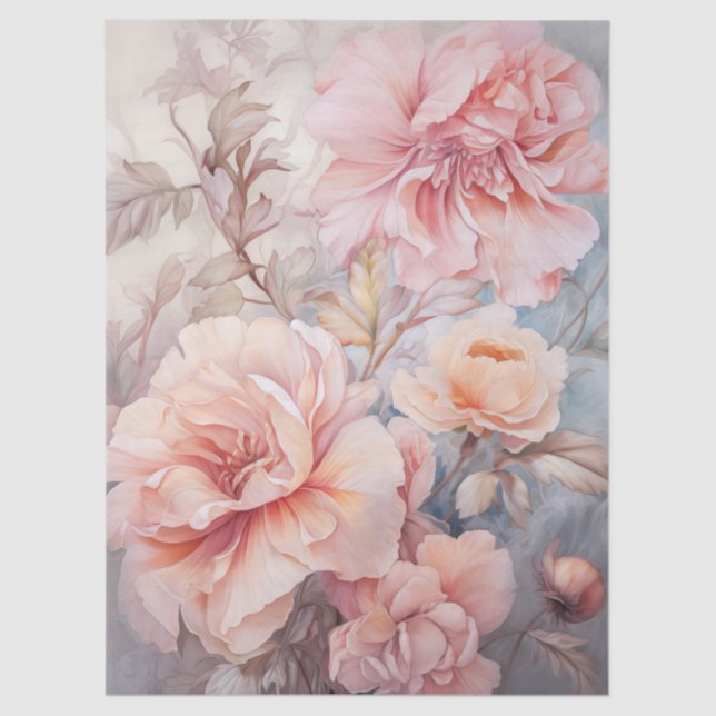 Grosses, ätherisch rosa Blumengestein Seidenpapier (Vorderseite)