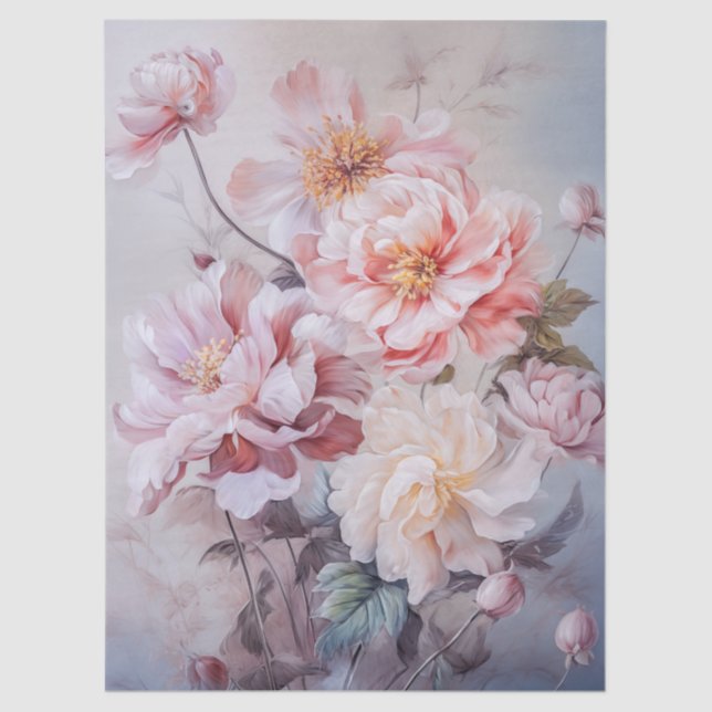 Grosses, ätherisch rosa Blumengestein Seidenpapier (Vorderseite)