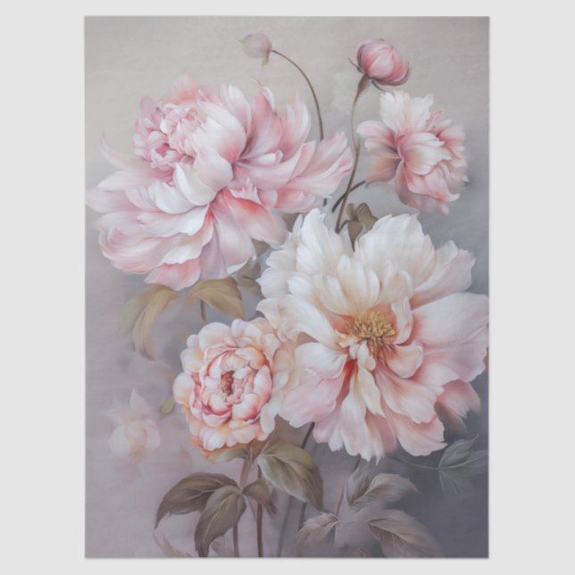 Grosses, ätherisch rosa Blumengestein Seidenpapier (Vorderseite)