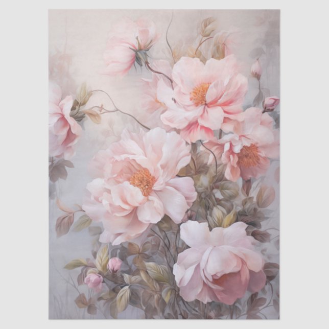 Grosses, ätherisch rosa Blumengestein Seidenpapier (Vorderseite)