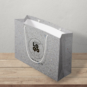 Großes, benutzerdefiniertes Logo Gerecycelt, graue Große Geschenktüte