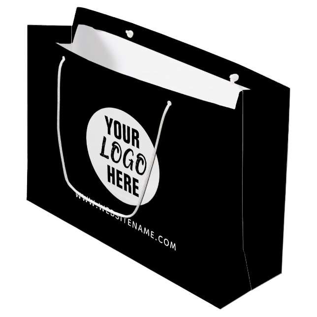 Großes benutzerdefiniertes Logo/Text-Shopping Große Geschenktüte (Vorderseite Schrägansicht)