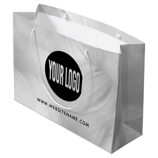 Großes benutzerdefiniertes Logo/Text-Shopping Große Geschenktüte (Rückseite Schrägansicht)