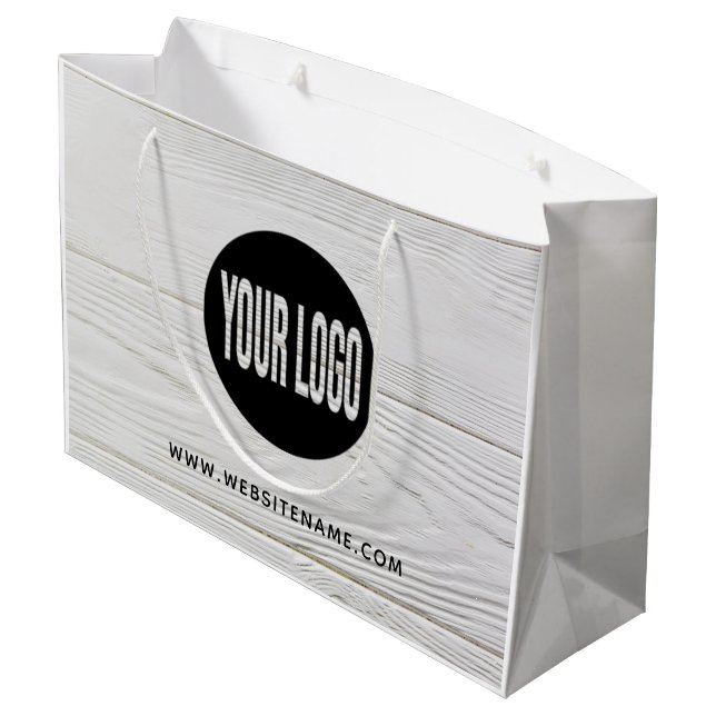 Großes benutzerdefiniertes Logo/Text-Shopping Große Geschenktüte (Rückseite Schrägansicht)