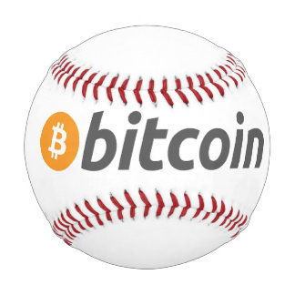 Grosses Bitcoin-Logo mit orangefarbenem Bitcoin-Sy Baseball