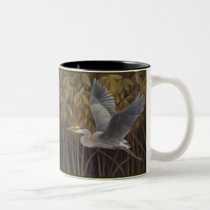 Großes Blau-Reiher-Tasse Zweifarbige Tasse