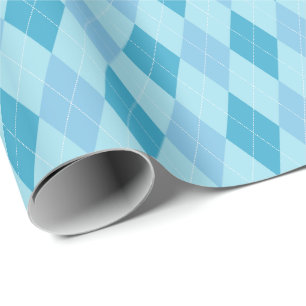 Großes blaues Argyle-Geschenkpapier Geschenkpapier