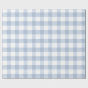 Großes blaues Gingham-Feiertags-Geschenkpapier Geschenkpapier