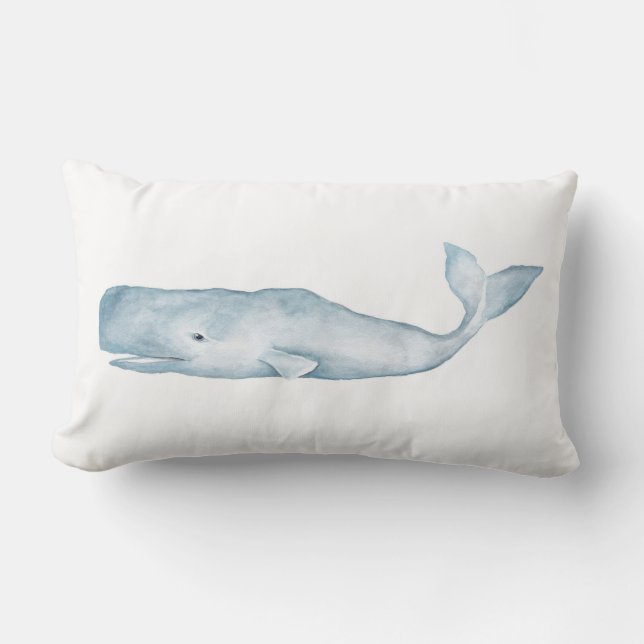 Großes blaues lumbales Akzent-Kissen Lendenkissen (Vorderseite)