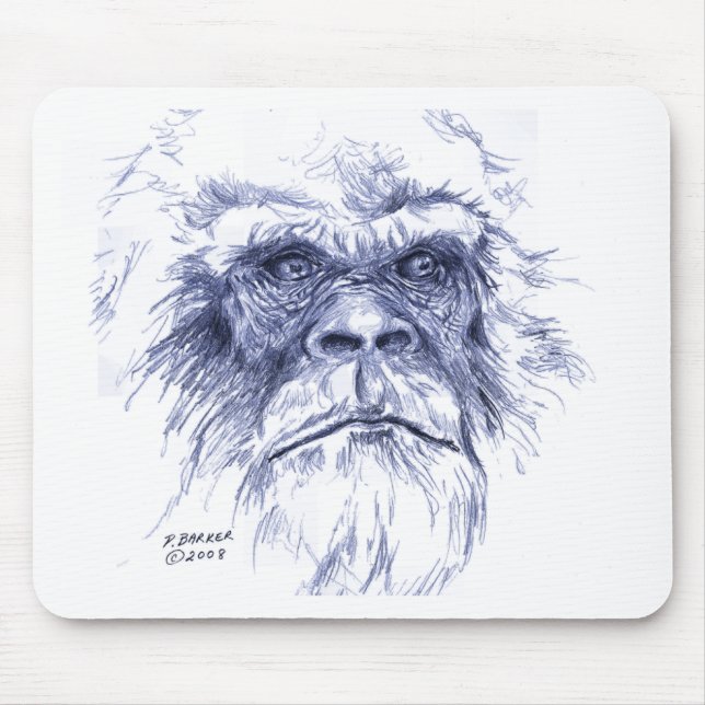 Großes blaues Sasquatch Mousepad (Vorne)
