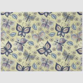 Grosses blaues Schmetterlingsmuster Seidenpapier