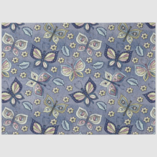 Grosses blaues Schmetterlingsmuster Seidenpapier
