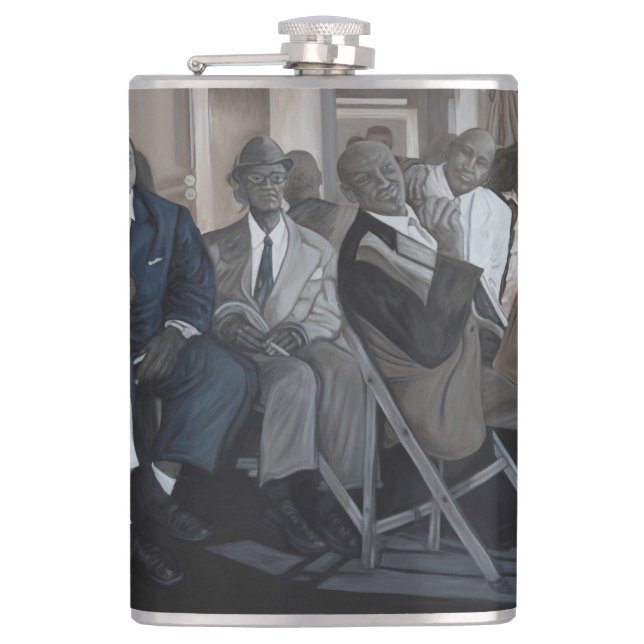 "Großes Blues-Wanderausstellungs-" Vinyl Flachmann (Vorderseite)